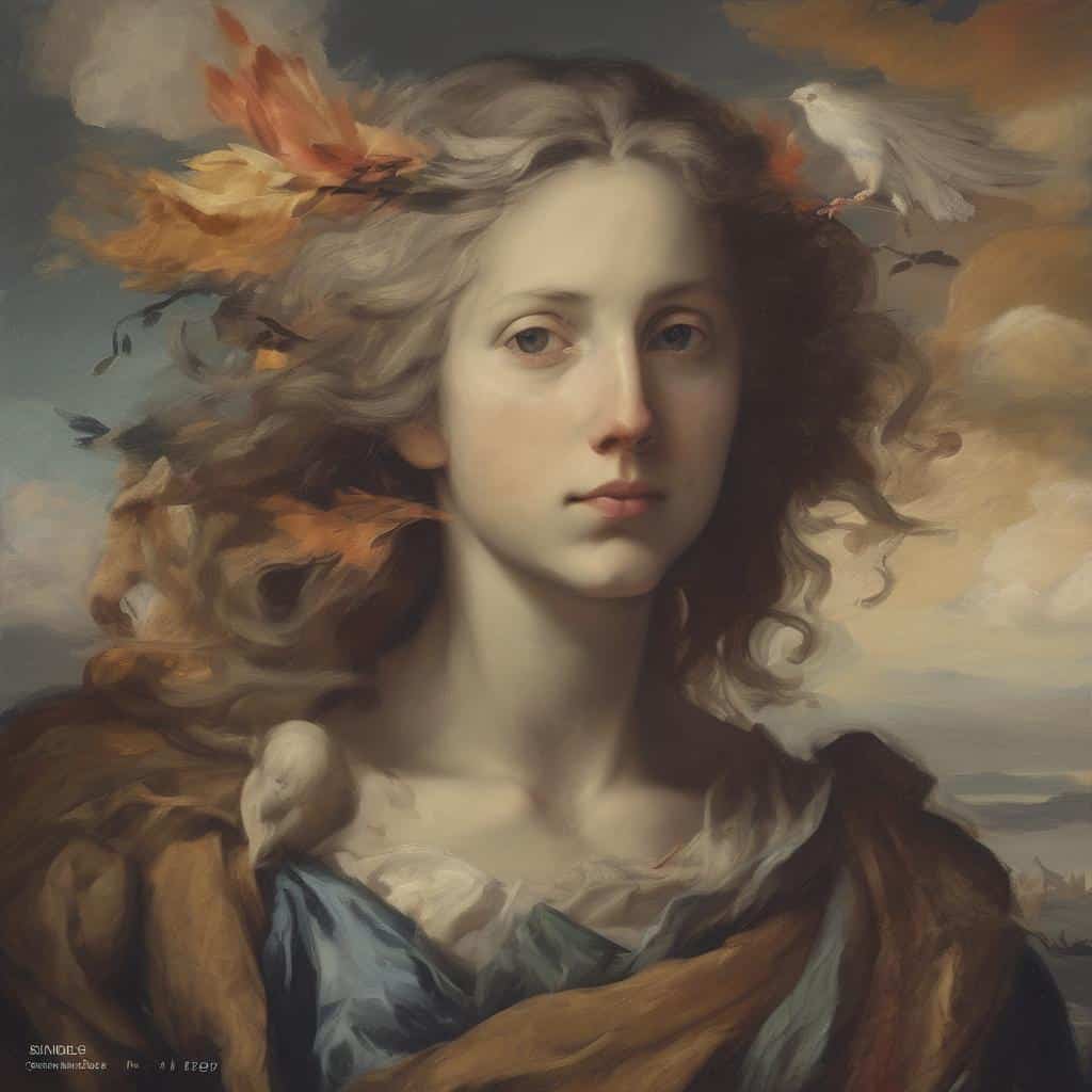 Ουσιώδης πορτρέτο γυναίκας με φυσικά χρώματα και ελαφρύ φως, ζωγραφική με έμφαση σε τεχνικές και στυλ ζωγραφικής και γλυπτικής.